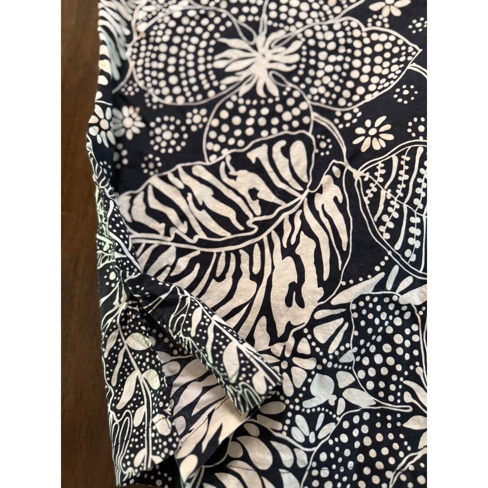 Tori Richard Honolulu Mens XL Cotton Lawn Black White Botanical Aloha Shirt - Picture 9 of 11